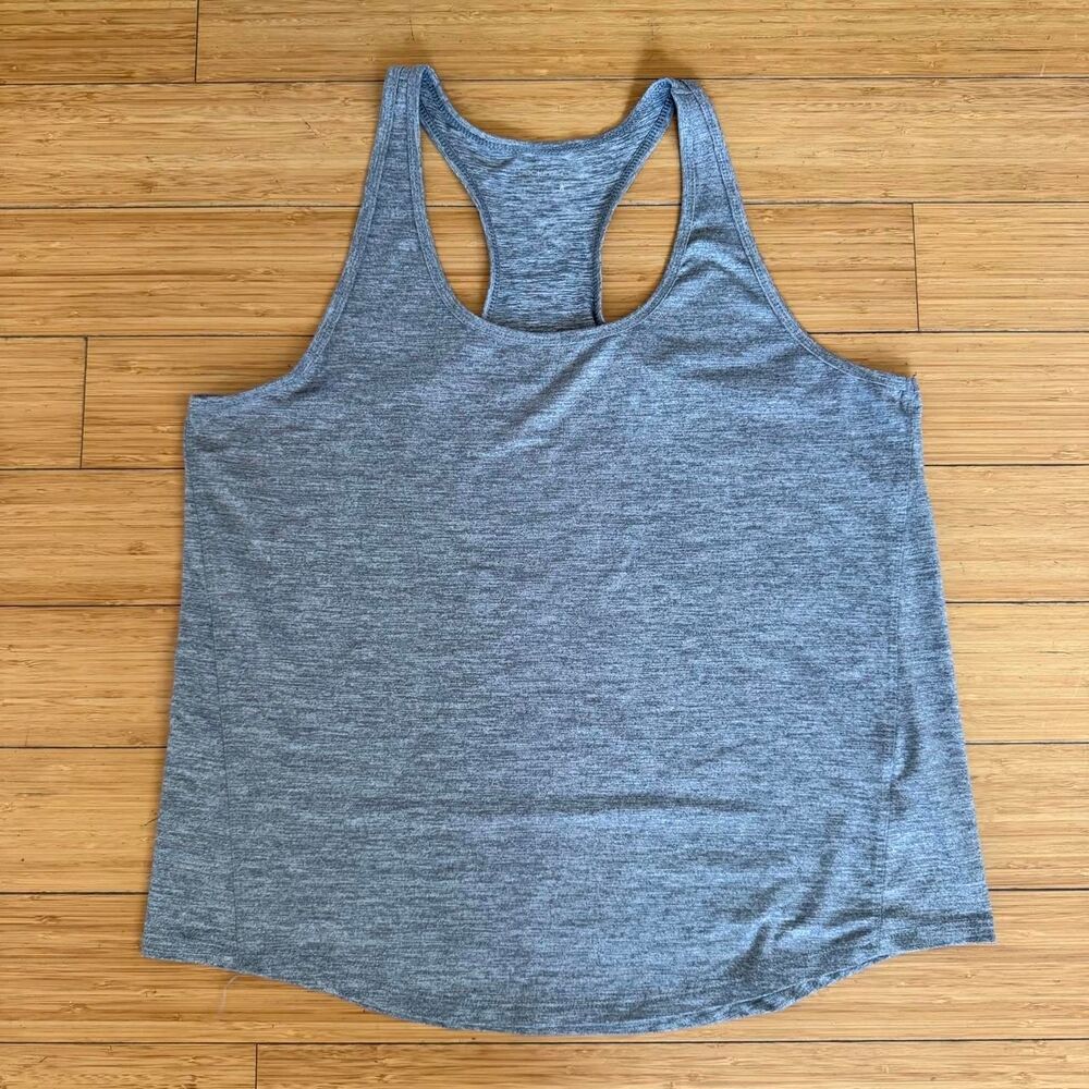 Jockey Gray Racerback Workout Tank XL Activewear Gym Athleisure